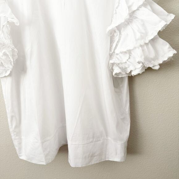 HARSHMAN | Juliette Cotton Blouse Ric Rac Layered Ruffle Sleeve | Size 1X - Picture 5 of 10